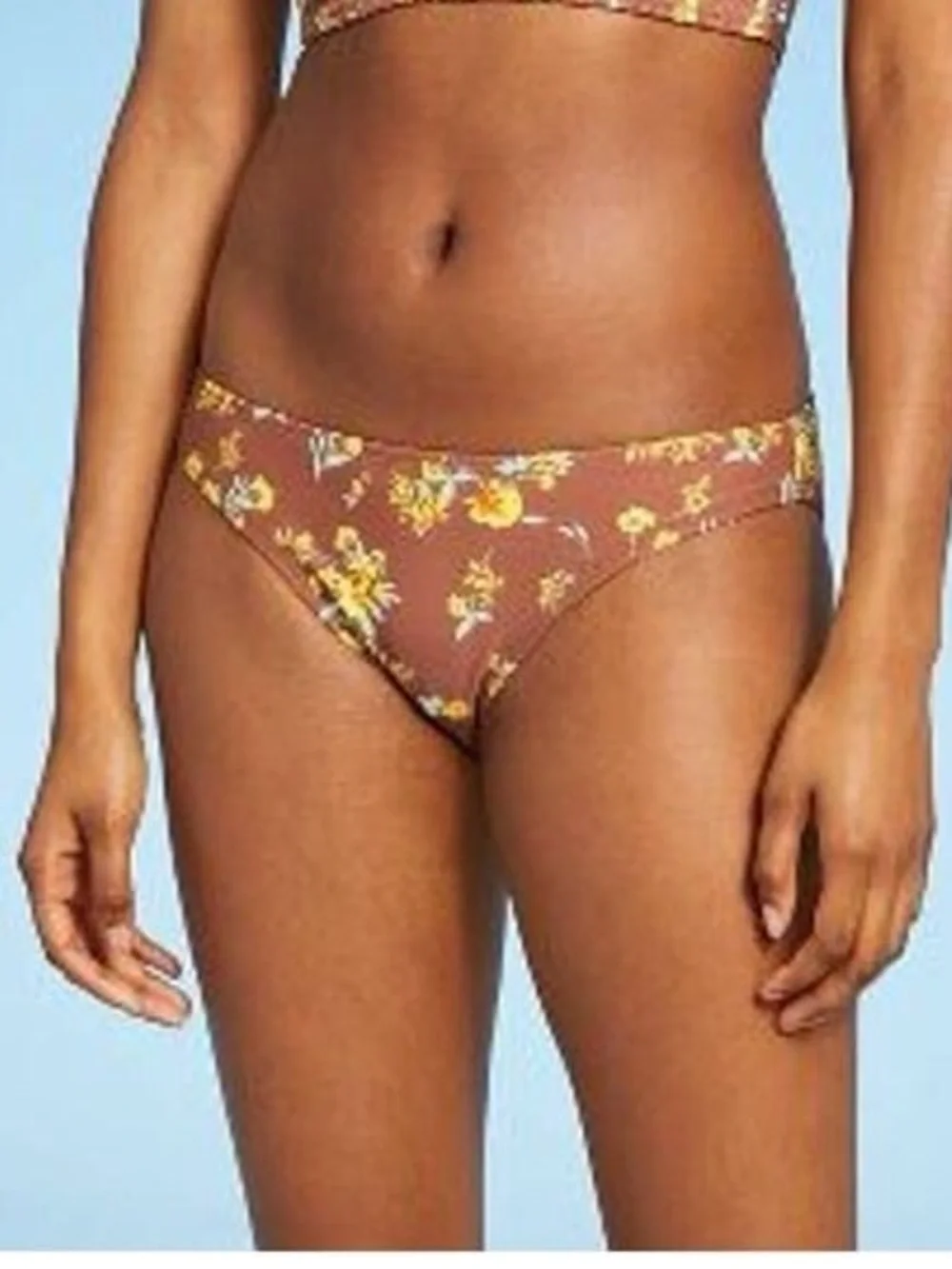 Xhilaration Floral Brown Bikini Bottom - Women's Swim